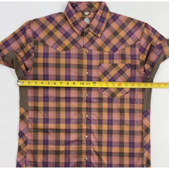 Club Ride Mens New West Shirt Sz Medium Pearl Snap MTB Bike Vented Pockets Plaid - Picture 12 of 13